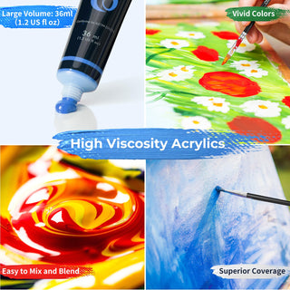 Ohuhu Acrylic Paint Set for Beginners with Tutorial