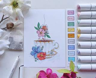 Ohuhu Kaala Slim Broad and Fine Dual Tips Alcohol Art Markers - 24 Basic Colors