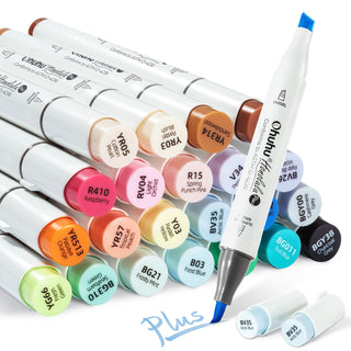 Ohuhu Honolulu Plus Series Supreme Rubber Brush Tip Markers