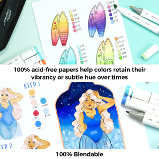 Ohuhu Bleedproof Double-Sided Marker Pad, Spiral-Bound