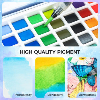 Ohuhu 50 Colors Portable Watercolor Paint Set