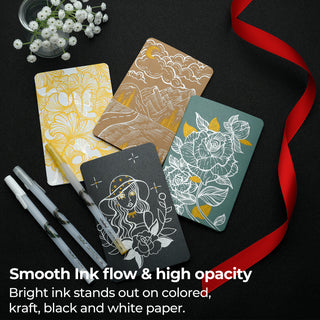 Ohuhu Gel Pens - Gold, Silver, White & Colorful 12-Pack