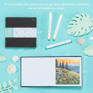 Ohuhu Bleedproof Double-Sided Marker Pad with PU Cover