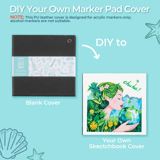 Ohuhu Bleedproof Double-Sided Marker Pad with PU Cover