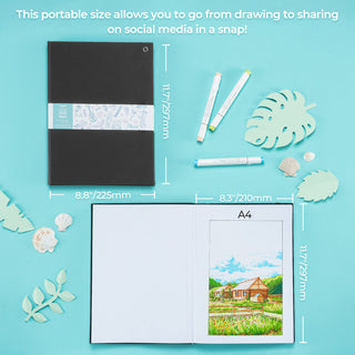 Ohuhu Bleedproof Double-Sided Marker Pad with PU Cover