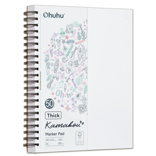 Ohuhu Heavyweight Bleedproof Double-Sided Marker Pad, Spiral-Bound - Kamakou