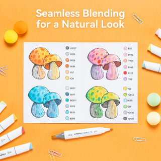 Ohuhu Kaala Slim Broad and Fine Dual Tips Alcohol Art Markers- 60 Colors Landscape Tone