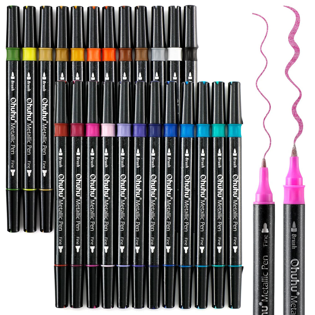 Ohuhu 24 Brush Metallic Markers – ohuhu