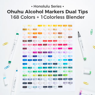 Ohuhu Honolulu 168 Colors Dual Tips Alcohol Art Markers (Ships from Asia Warehouse)