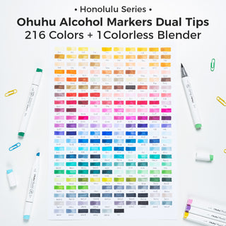 Ohuhu Honolulu 216 Colors Dual Tips Alcohol Art Markers (Ships from Asia Warehouse)