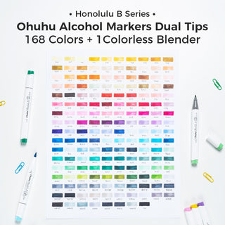 Ohuhu Honolulu 168 Colors Dual Tips Alcohol Art Markers (Ships from Asia Warehouse)