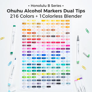 Ohuhu Honolulu 216 Colors Dual Tips Alcohol Art Markers (Ships from Asia Warehouse)