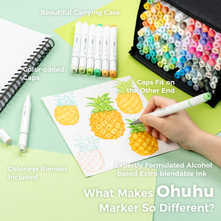 Ohuhu Honolulu 120 Colors Dual Tips Alcohol Art Marker