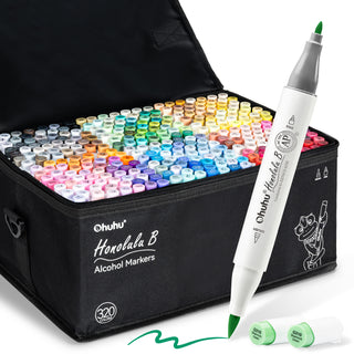 Ohuhu Honolulu 320 Colors Dual Tips Alcohol Art Markers (Ships from Asia Warehouse)