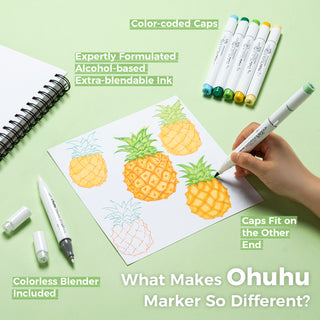 Ohuhu Honolulu 320 Colors Dual Tips Alcohol Art Markers (Ships from Asia Warehouse)