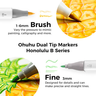 Ohuhu Honolulu Brush Markers - Large Set