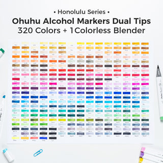 Ohuhu Honolulu 320 Colors Dual Tips Alcohol Art Markers (Ships from Asia Warehouse)
