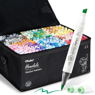 Ohuhu Honolulu 320 Colors Dual Tips Alcohol Art Markers (Ships from Asia Warehouse)