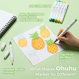 Ohuhu Honolulu 320 Colors Dual Tips Alcohol Art Markers (Ships from Asia Warehouse)