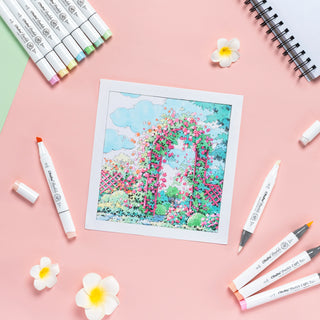 Ohuhu Honolulu 48 Pastel Colors Dual Tips Alcohol Art Markers-Sweetness (New Color Codes)