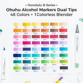 Ohuhu Honolulu 48 Colors Dual Tips Alcohol Art Markers