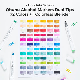 Ohuhu Honolulu 72 Colors Dual Tips Alcohol Art Markers (Ships from Asia Warehouse)