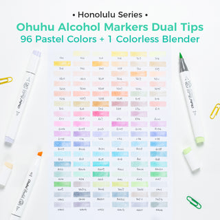 Ohuhu Honolulu 96 Pastel Colors Alcohol Art Markers - Sweetness & Blossoming