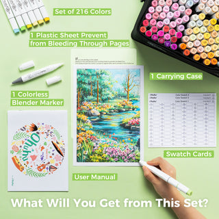 Ohuhu Honolulu 216 Colors Dual Tips Alcohol Art Markers