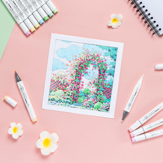 Ohuhu Honolulu 48 Pastel Colors Dual Tips Alcohol Art Markers-Sweetness (New Color Codes)