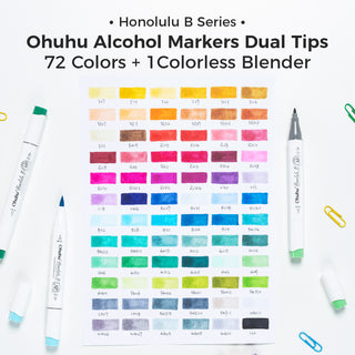Ohuhu Honolulu 72 Colors Dual Tips Alcohol Art Markers (Ships from Asia Warehouse)
