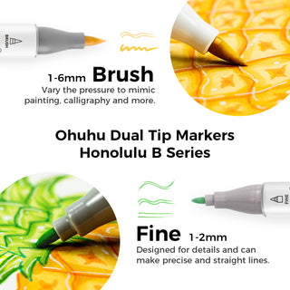 Ohuhu Honolulu 168 Colors Dual Tips Alcohol Art Markers (Ships from Asia Warehouse)