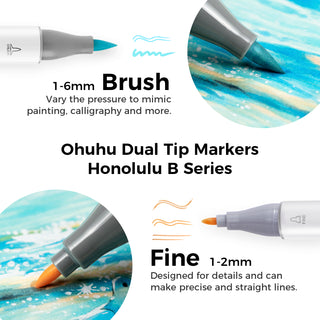 Ohuhu Honolulu Brush Markers - Large Set