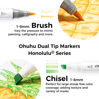 Ohuhu Honolulu² 48 Basic Colors Dual Tips Alcohol Art Markers