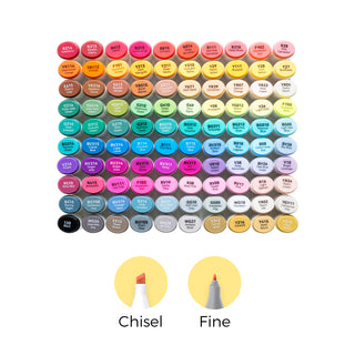 Ohuhu Oahu 100 Colors Dual Tips Alcohol Art Markers, Fine & Chisel (Ships from Asia Warehouse)
