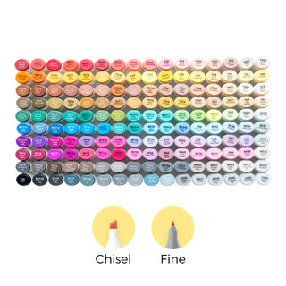 Ohuhu Oahu 160 Colors Dual Tips Alcohol Art Markers, Fine & Chisel (Ships from Asia Warehouse)
