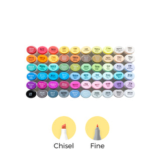 Ohuhu Oahu 60 Colors Dual Tips Alcohol Art Markers, Fine & Chisel (Ships from Asia Warehouse)