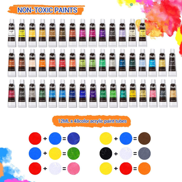 Acrylic Paint Set, Ohuhu 24 Color 2oz per Bottle Macao