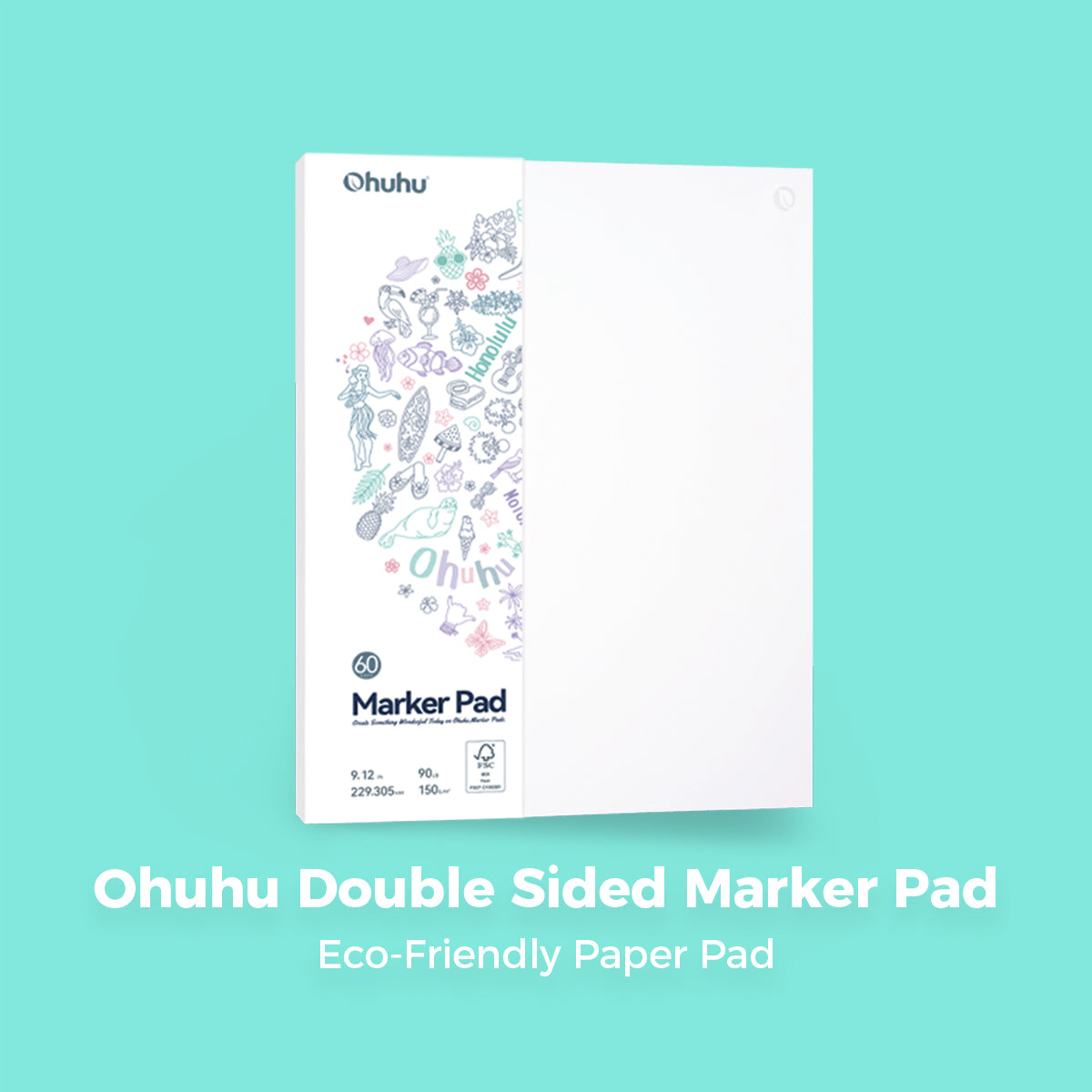 Ohuhu Bleedproof Double Sided Marker Pad Glue Bound