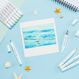 Ohuhu Honolulu New 48 Pastel Colors Dual Tips Alcohol Art Markers - Blossoming (New Color Codes)