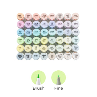 Ohuhu Honolulu New 48 Pastel Colors Dual Tips Alcohol Art Markers - Blossoming