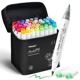 Ohuhu Honolulu² 48 Basic Colors Dual Tips Alcohol Art Markers