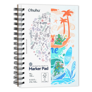 Ohuhu Bleedproof Double-Sided Marker Pad, Spiral-Bound