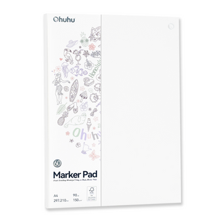 Ohuhu Bleedproof Double-Sided Marker Pad, Glue-Bound