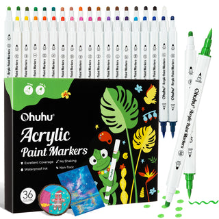 Ohuhu Acrylic Paint Markers Cotton-core 36 Colors