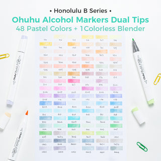 Ohuhu Honolulu 96 Pastel Colors Alcohol Art Markers - Sweetness & Blossoming