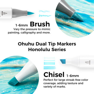Ohuhu Honolulu 96 Pastel Colors Alcohol Art Markers - Sweetness & Blossoming