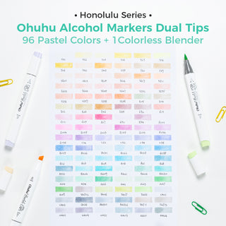 Ohuhu Honolulu 96 Pastel Colors Alcohol Art Markers - Sweetness & Blossoming