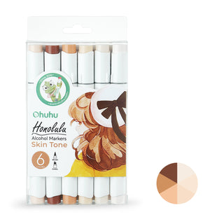 Ohuhu Honolulu 6 Colors Dual Tips Alcohol Art Markers