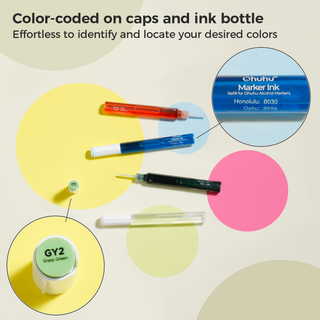 Ohuhu Marker Ink 120 Refill for Alcohol marker